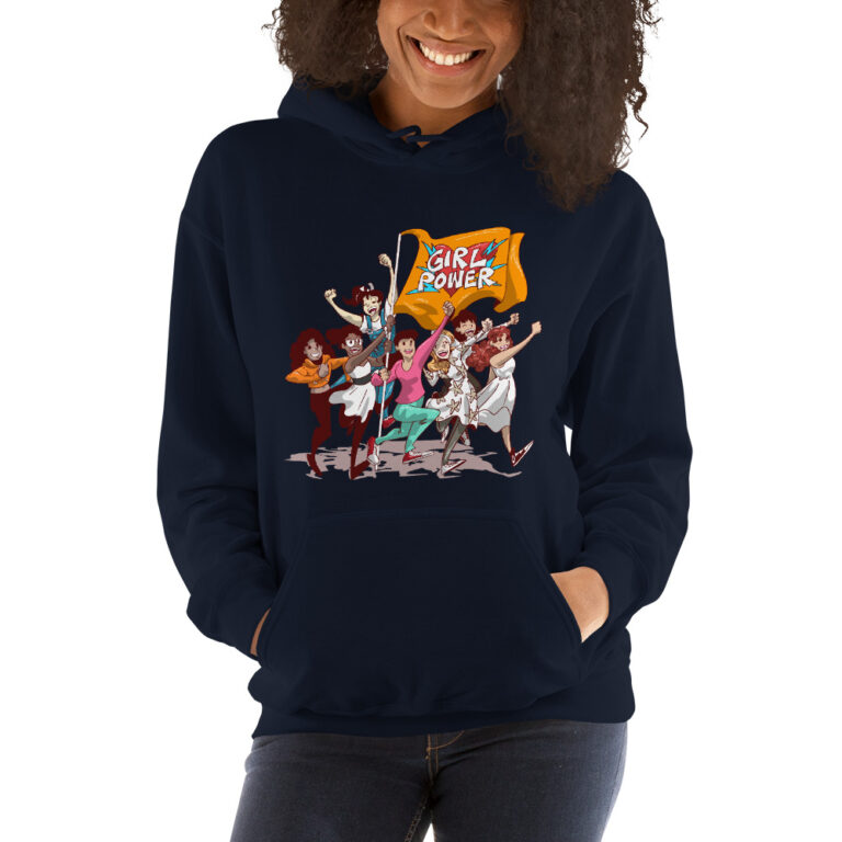 unisex navy girlpower hoodie