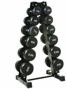 CAP Barbell Dumbbell Set with Vertical Rack