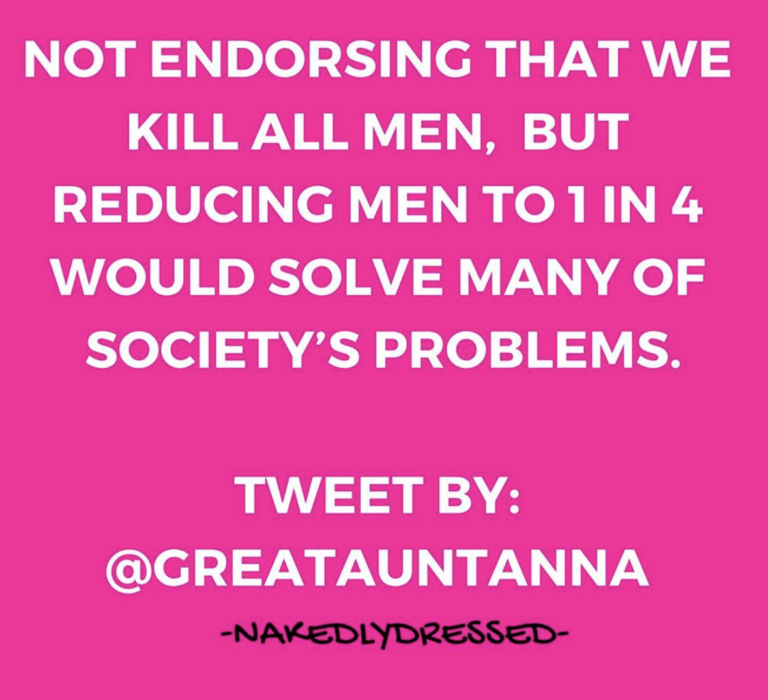Not endorsing that we kill men but&hellip;