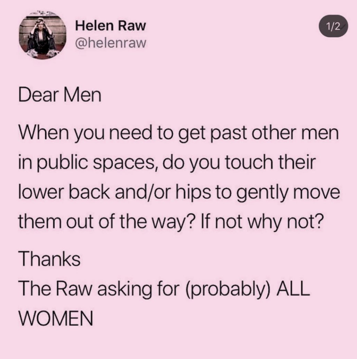 Dear men…