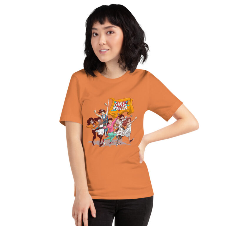 orange unisex t-shirt girlpower