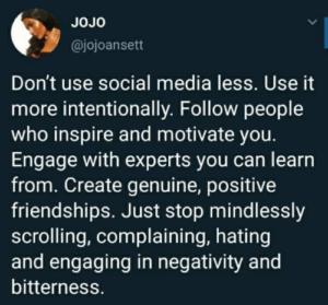 follow accounts that inspire you